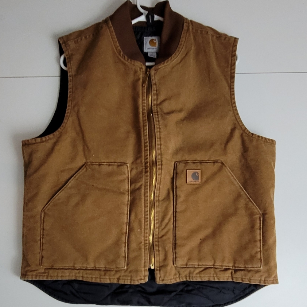 Mens Large Quilted Insulated Carhartt Duck Vest
